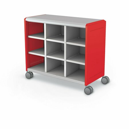 MOORECO Compass Cabinet Maxi H2 With Cubbies Red 36.1in H x 42in W x 19.2in D B3A1C1E1X0